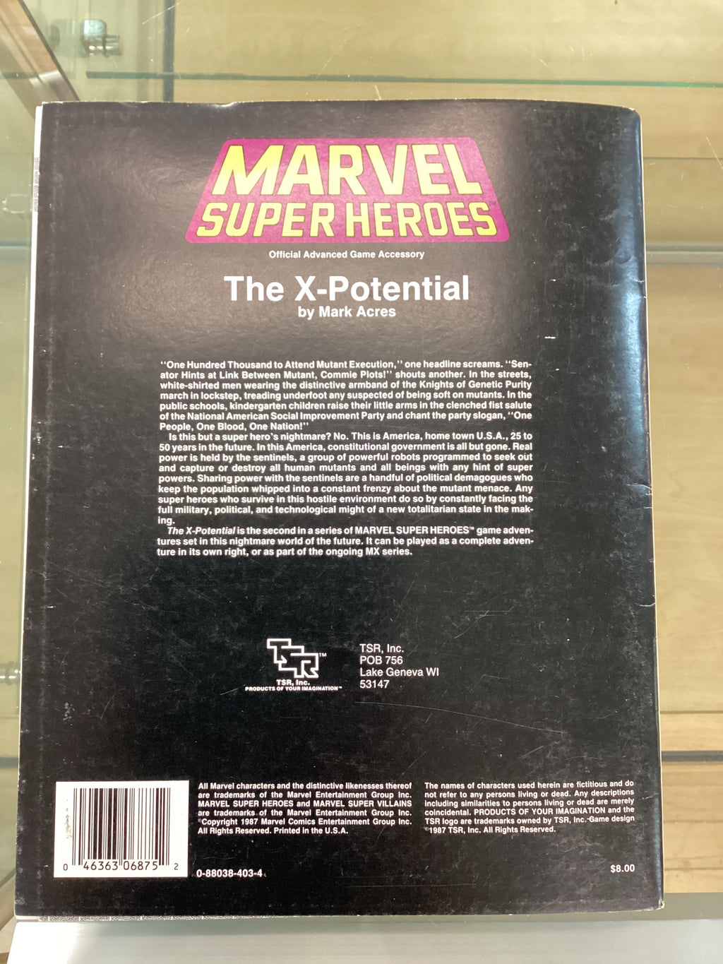 Marvel Superheroes Official Advanced Game Accessory: The X-Men Potential Acres MX2 Comic Book